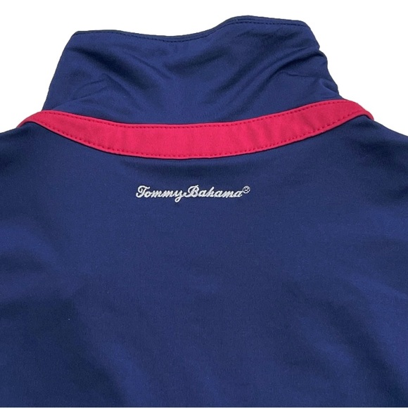 Tommy Bahama Golf Women’s M Navy Blue Quarter Zip Polo Shirt Stretch - Picture 4 of 7